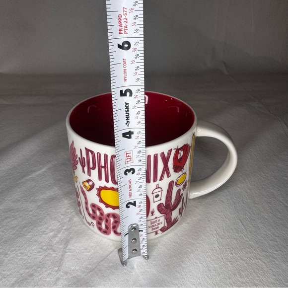 Starbucks Phoenix Ceramic Mug in White and Red with Yellow Accents - Picture 6 of 7